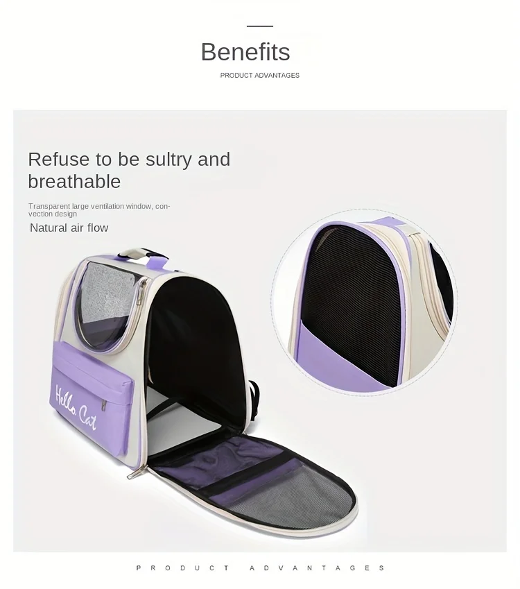 حقائب حامل القطط مقاومة للرياح حقيبة السفر في الهواء الطلق للقطط والكلاب الصغيرة والنقل حقيبة حمل حقيبة ظهر للقطط مع وسادة
