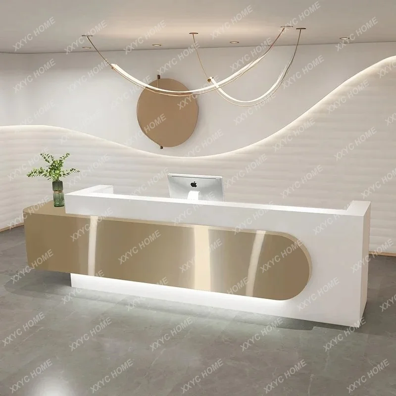 A  Beauty Salon Special Checkout Page Fashion Clothing Store Stainless Steel Reception Front Desk