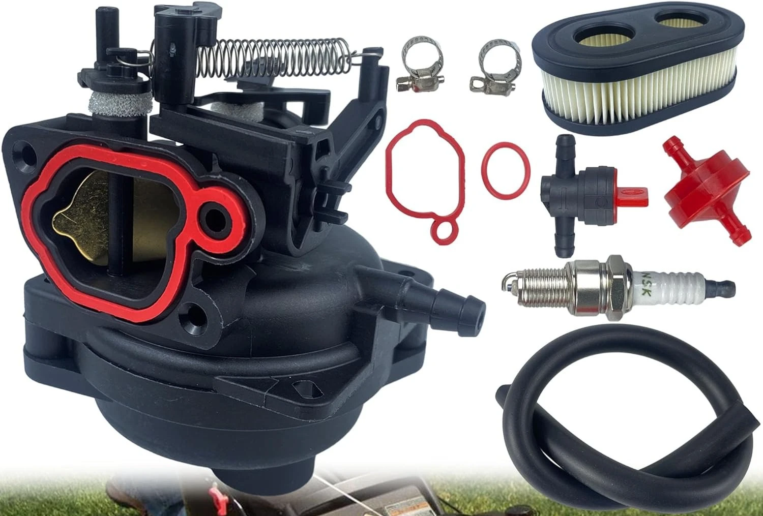 Kit de Carburador 799584, Bujía y Filtro de Aire, Compatible con Carburador B&S 594057, Troy Bilt TB110 9P702 550EX 725 lc121p