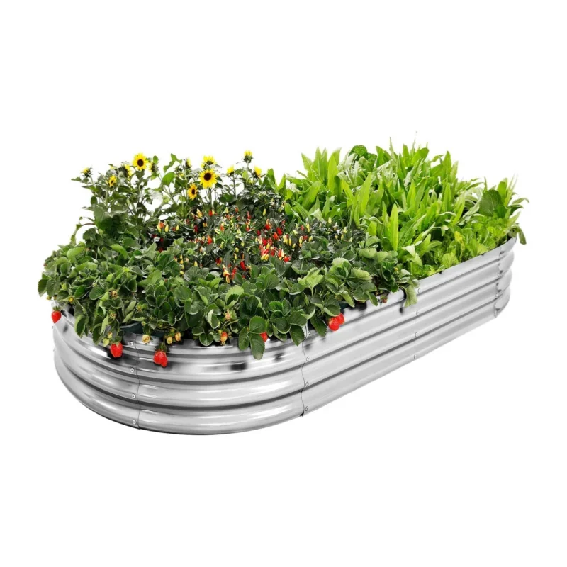 Modern Galvanized Metal Raised Garden Bed Outdoor Metal Raised Bed Use For Vegetables Flowers