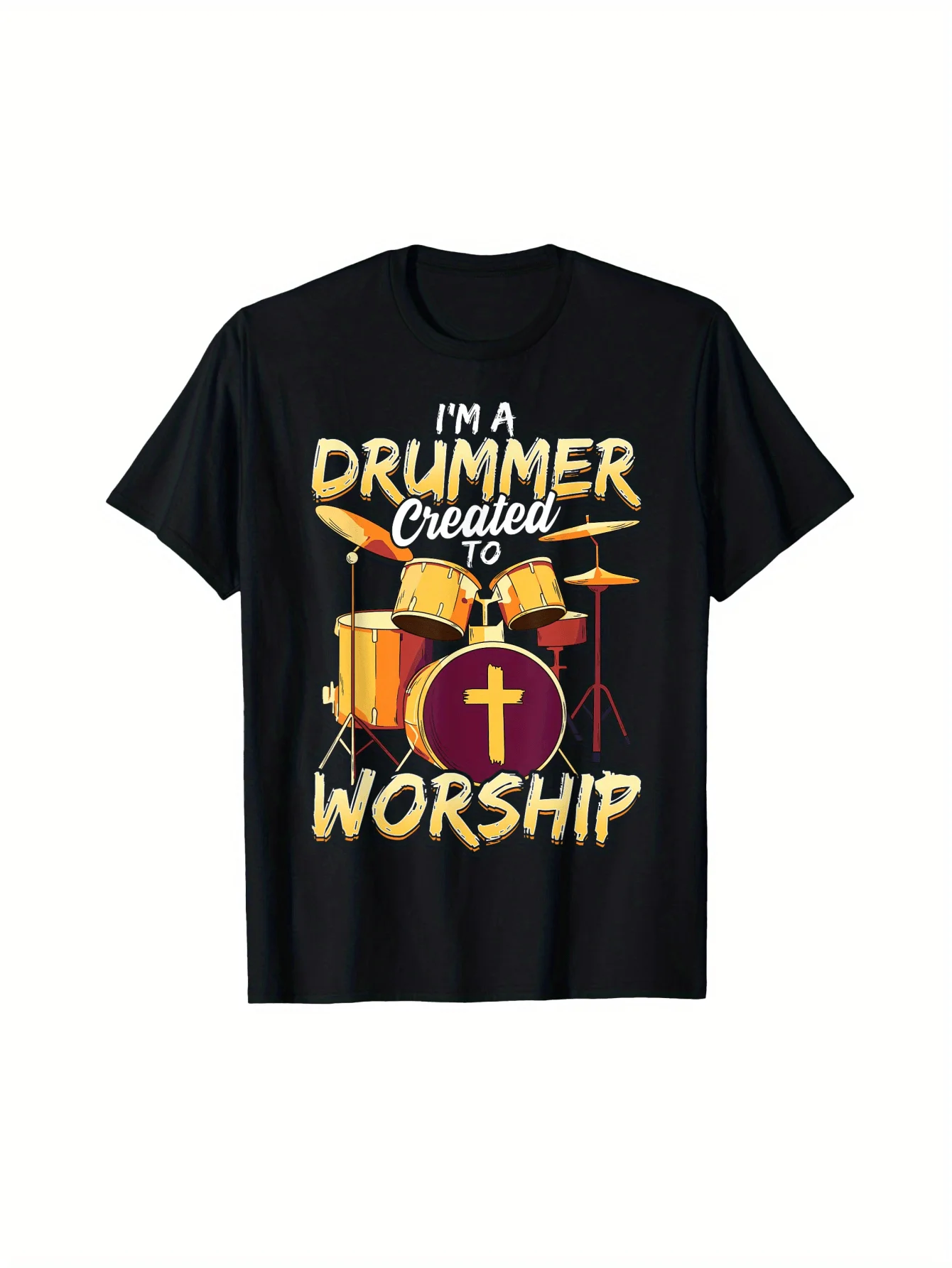 Christian Drummer T shirts for Men Worship Drummer T-Shirt