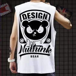 2023 Summer New Men's Tank Tops Japan Fashion Streetwear Print Sleeveless Vest Casual Men Clothing Fitness Loose Men Tank Tops