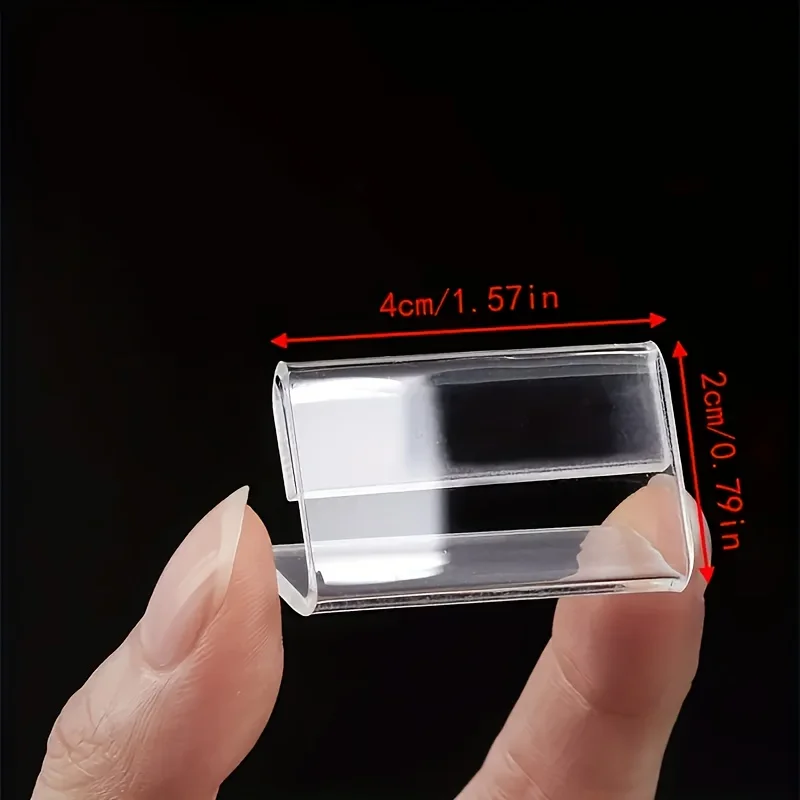 

10pcs Acrylic Table Card Holder Display Stand Plastic Transparent Desktop Display Sign Holder L-Shaped Price Sign Card Shelf