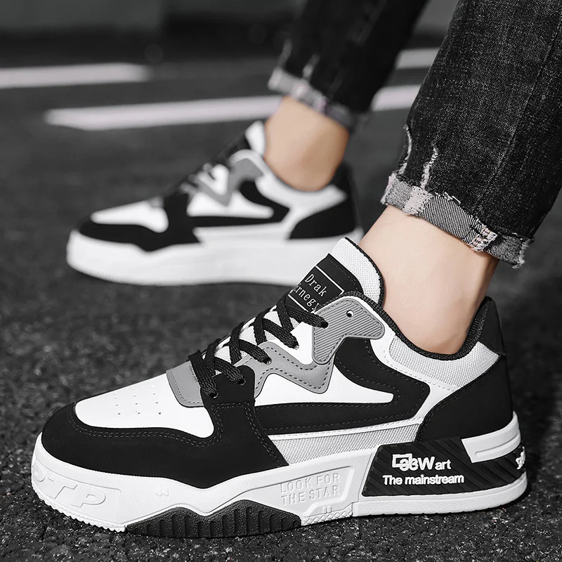 

New Spring Men's Sneakers Men's Comfortable Platform Shoes 2025 Trend Lace-up Vulcanized Shoes White Casual Sneakers Zapatillas