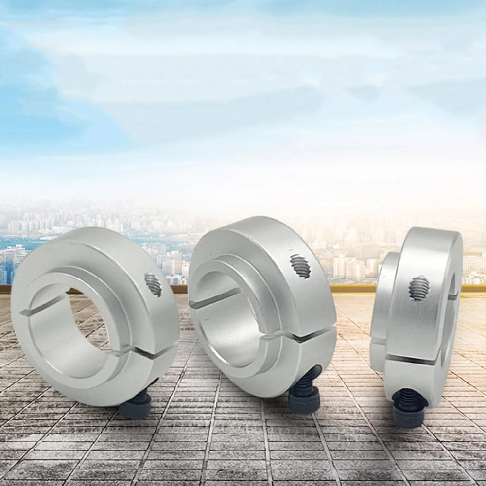 1-10pc Split Shaft Collar Aluminum Alloy Open-Type Lock Ring Slit Shaft Fixing Limit Stop Collar for Linear Shaft Machinery Part