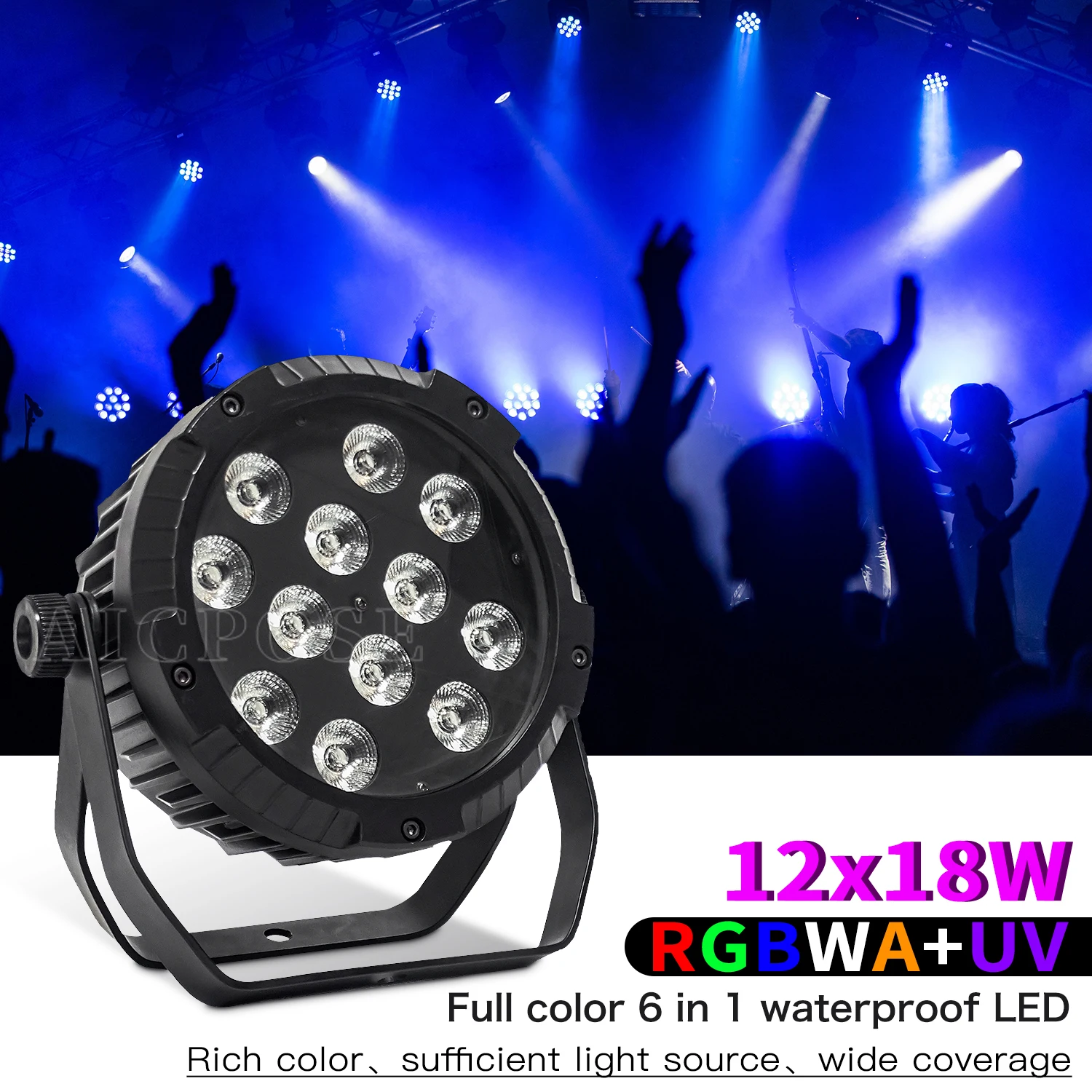 12x12W/12x18W RGBWA+UV 6 w 1 LED Wodoodporne światło Par DMX Control Stage Light DJ Disco Wedding Party Outdoor Show Stage Light