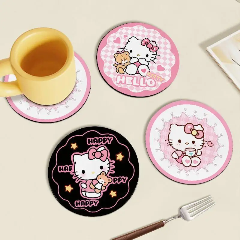 

Детская подставка Hello Kitty с героями мультфильмов Sanrio Kawaii, новый держатель для чашки, противоожоговая изоляционная подставка для чаши, впитывающая быстросохнущая подставка для горшка