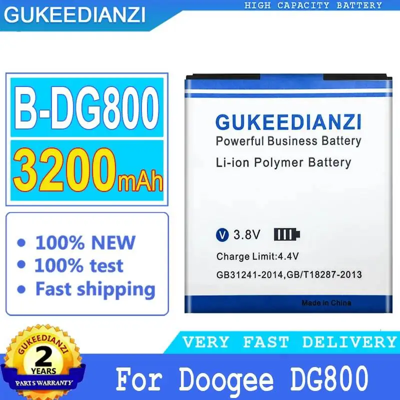 

Environmentally Friendly 3200mAh For Doogee DG800 Valencia DG800 Mobile Phone Battery B-DG800