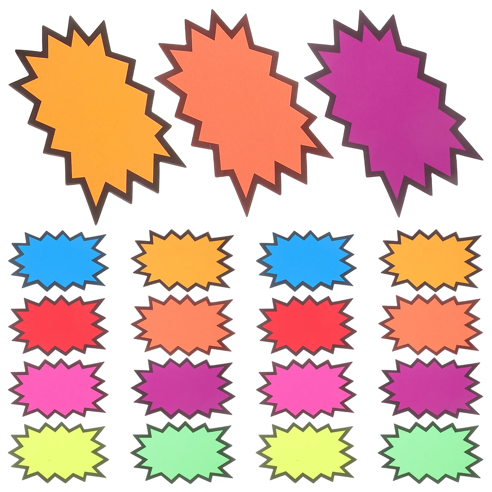 

80 pcs Burst Signs Board Supplies Sale Tags Blank Pricing Markers For Retail Store Display Paper Burst Star Cutout