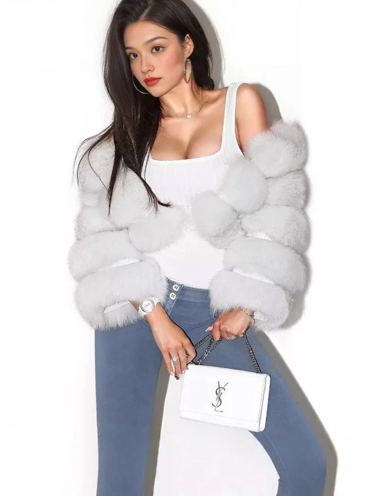 ZADORIN Sexy Half Sleeve Cropped Fluffy Faux Fur Coat Woman Fur Coats Winter Short Fur Jackets Sexy Tops New in Coats & Jackets