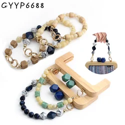 2/5/10PCS Candy Color Wooden Bag Handle Clutch Purse Frame With Macaroon Resin Chain For DIY Bags Crossbody Handbag Accessories