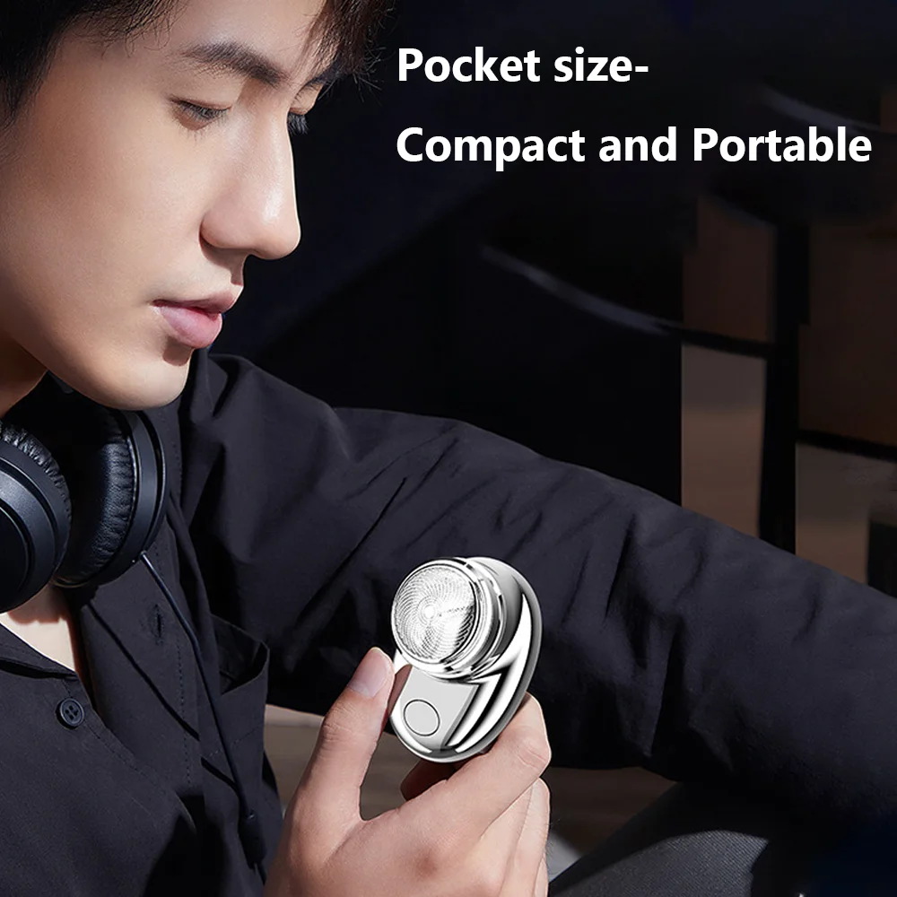 ماكينة حلاقة كهربائية شحن جيب صغير للسفر ماكينة حلاقة لاسلكية محمولة قابلة للفصل ماكينة تشذيب شعر اللحية للوجه