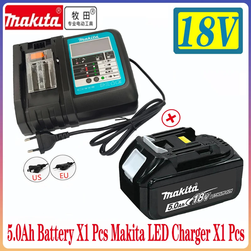 

Makita 100% original 18V Makita 5000mAh lithium-ion rechargeable power tool 18V replacement battery BL1860 BL1830 BL1850 BL1860B