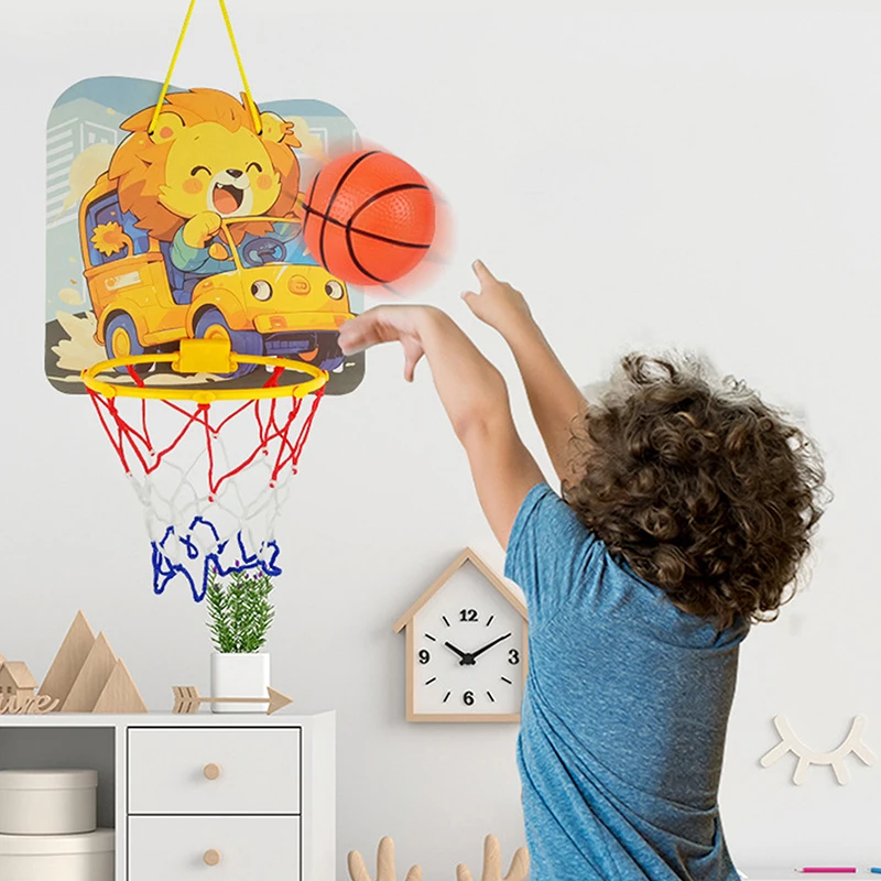 أطفال قابل للتعديل كرة السلة تقف الكرتون الحيوانات شكل سلة اطلاق النار داخلي في الهواء الطلق الرياضة مجلس لعبة ألعاب أطفال #3