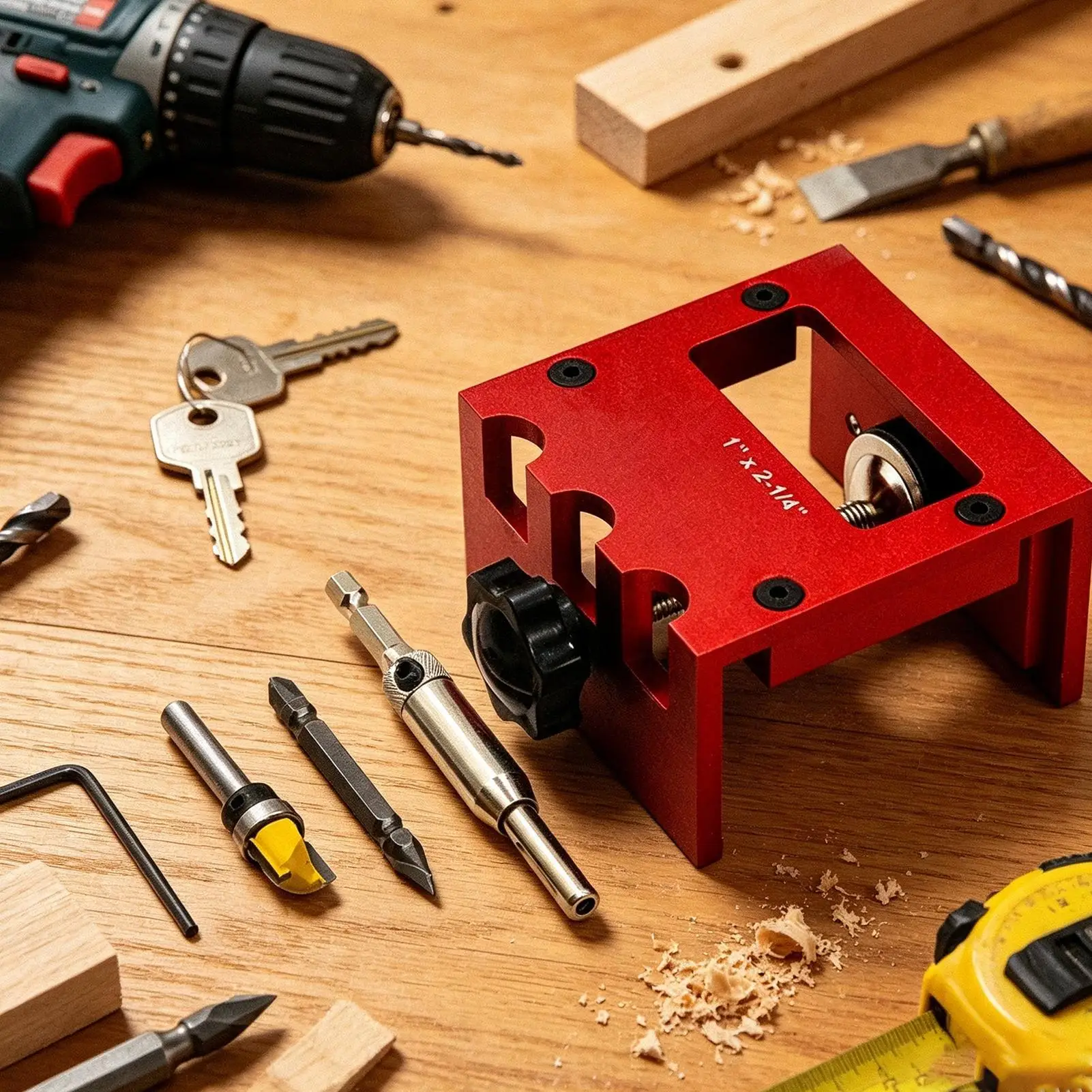 Door Hinge Router Jig Heavy Duty Aluminum Alloy Accurate Mortising Door Knob Installation Tool for Cutting Drilling Locks Strike