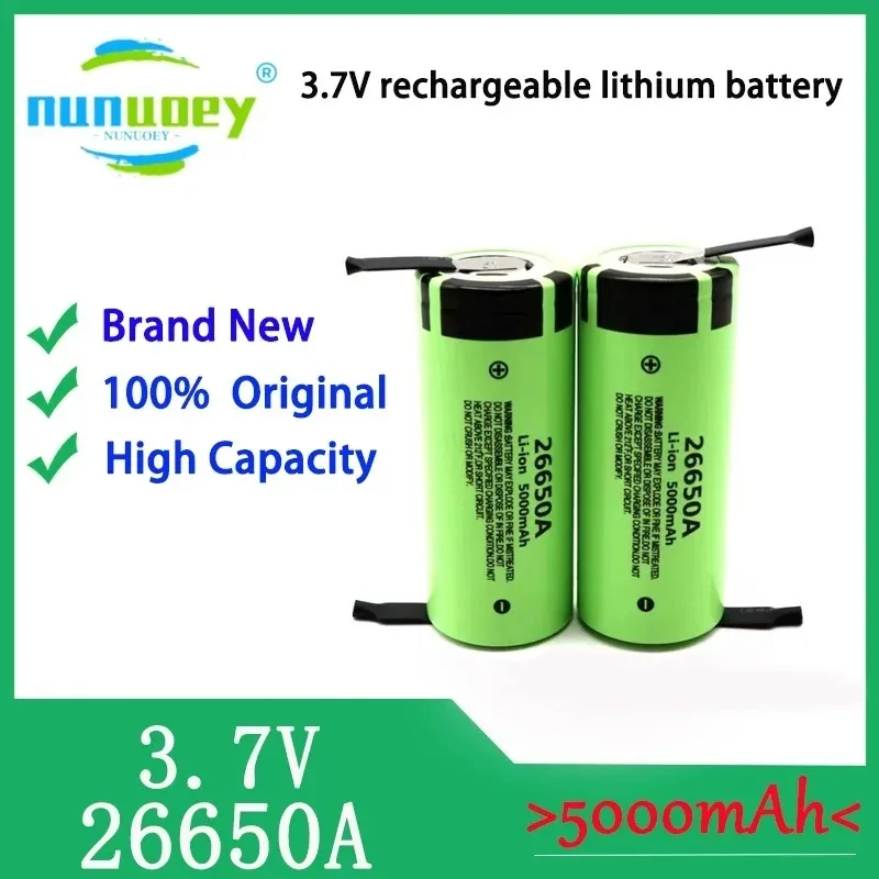 Direct sales K26650A 3.7V lithium battery with solder pads on both ends, 5000mAh ultra strong endurance and large capacity