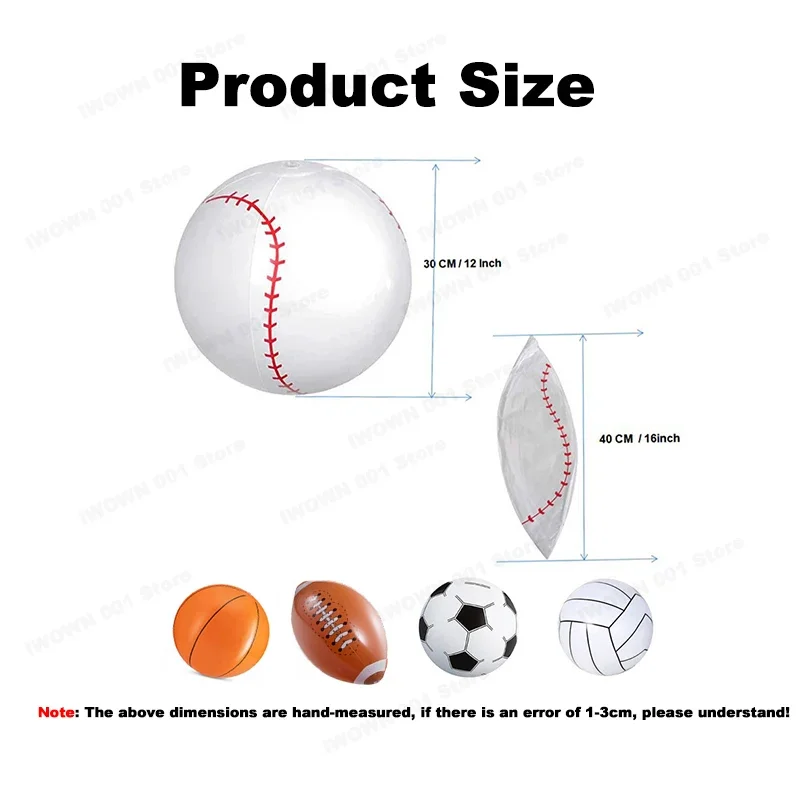Zestaw nadmuchiwanych piłek sportowych Piłka nożna Baseball Koszykówka Letnia plaża Basen Zabawki na imprezę dla dzieci Zabawa w wodzie na świeżym powietrzu