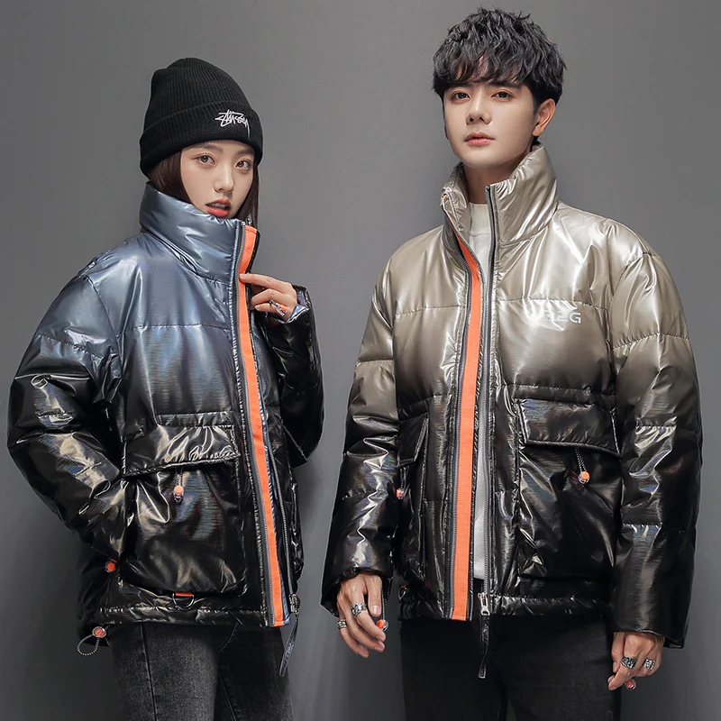 

New 2025 Men's Thiened White Du down Jaet Stand Collar Easy to Clean Couples Sle Outerwear Youthful Vitali Sle