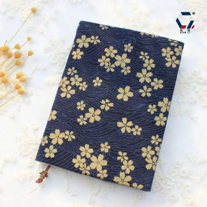 2024 Bronzing flower handmade cloth book cover notebook fabric book cover hand account A5A6 size adjustable book coat