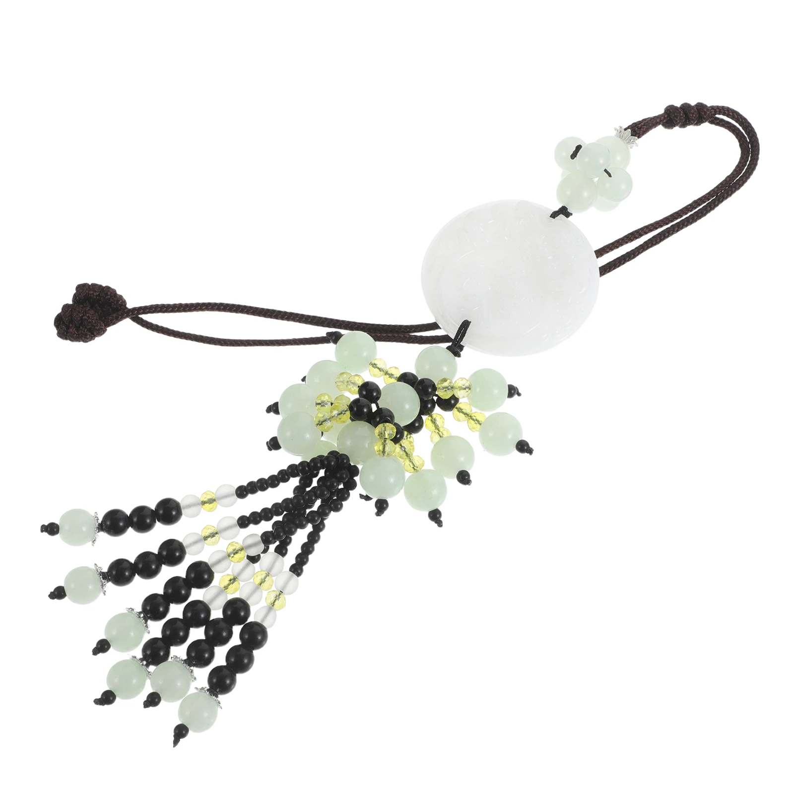 

White Car Interior Decor Rear View Mirror Hanging Glass Pendant Automotive Accessories Car Dangling