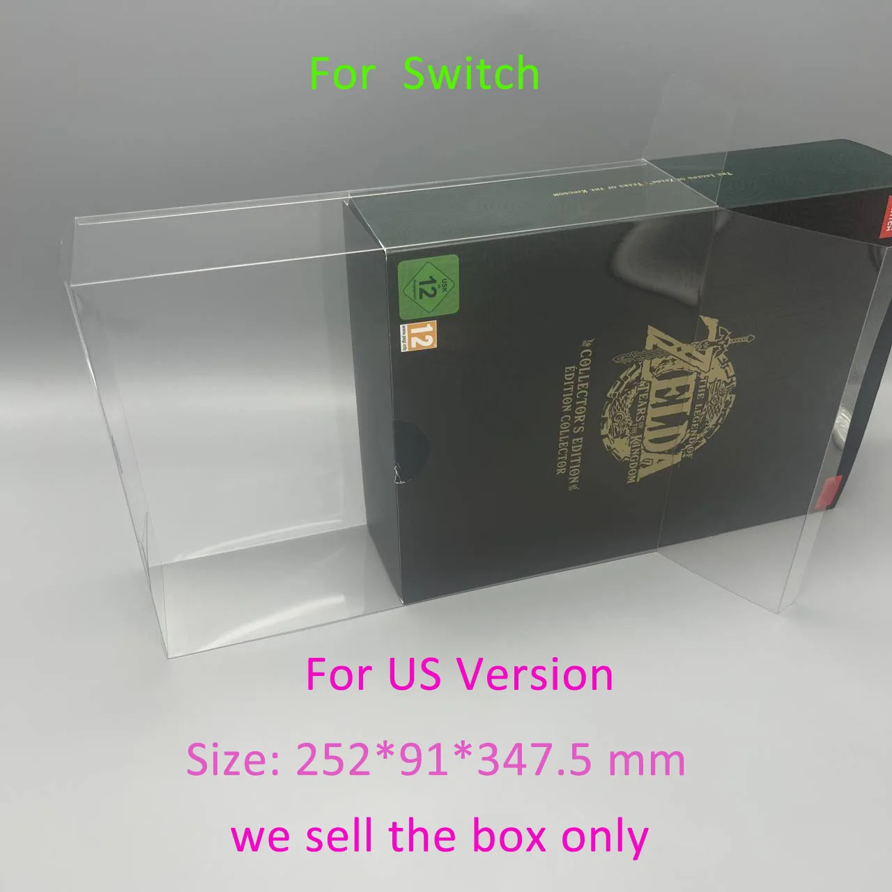 صندوق غطاء PET شفاف للتبديل NS لـ The Legend of Zelda: إصدار لعبة Tears of Kingdom Collector's Edition Storag