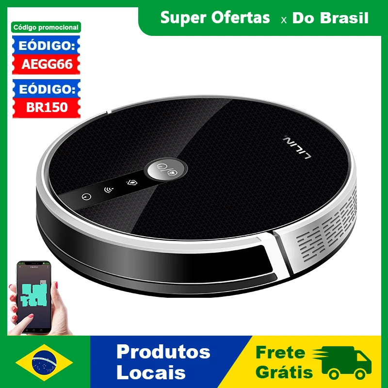 (Código:AEGG66) Robô aspirador de pó LILIN C30B,rota de mapa AI,partição superinteligente,com memória,controle de app WiFi, sucção forte