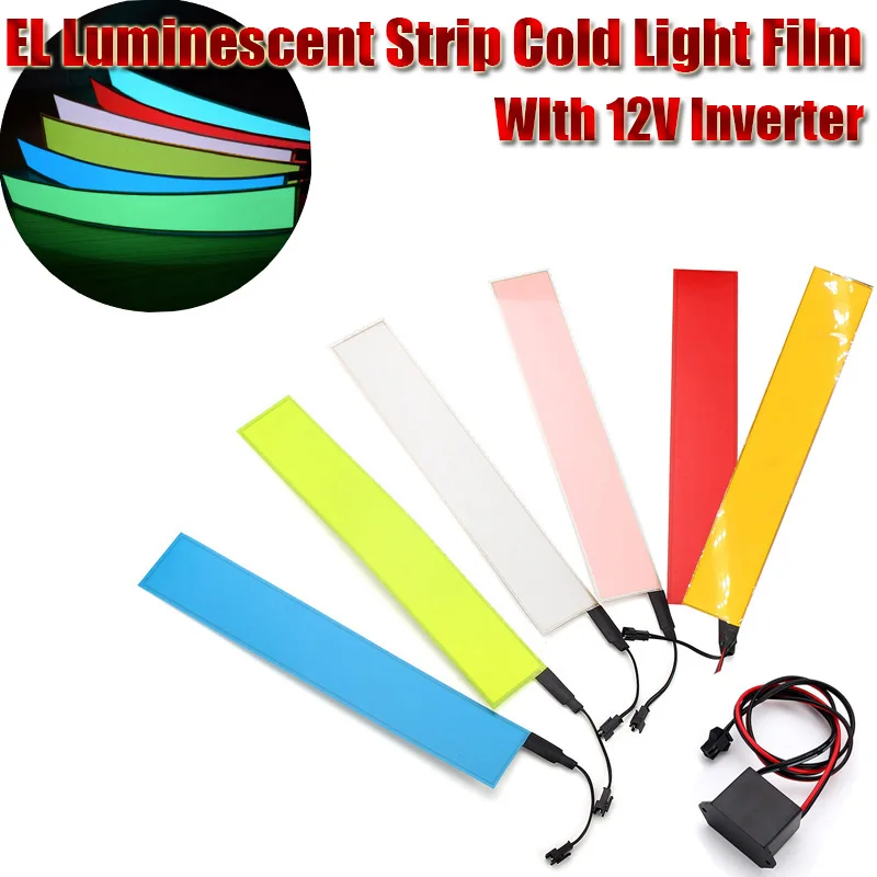 12V Flexible EL Cold Light Sheet Ultra-thin Decorative Strip Atmosphere 30.3x5.3cm Decorative Light Cold Light Strip Backlight