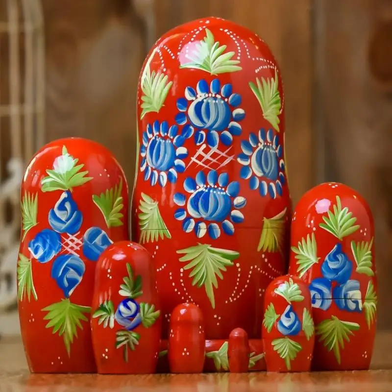 C9GB 7 Lớp Nga Matryoshka Làm Tổ Búp Bê Tương Tác Xếp Chồng Đồ Chơi Nghệ Thuật Truyền Thống Thủ Công Nhân Vật Trang Trí Bộ Sưu