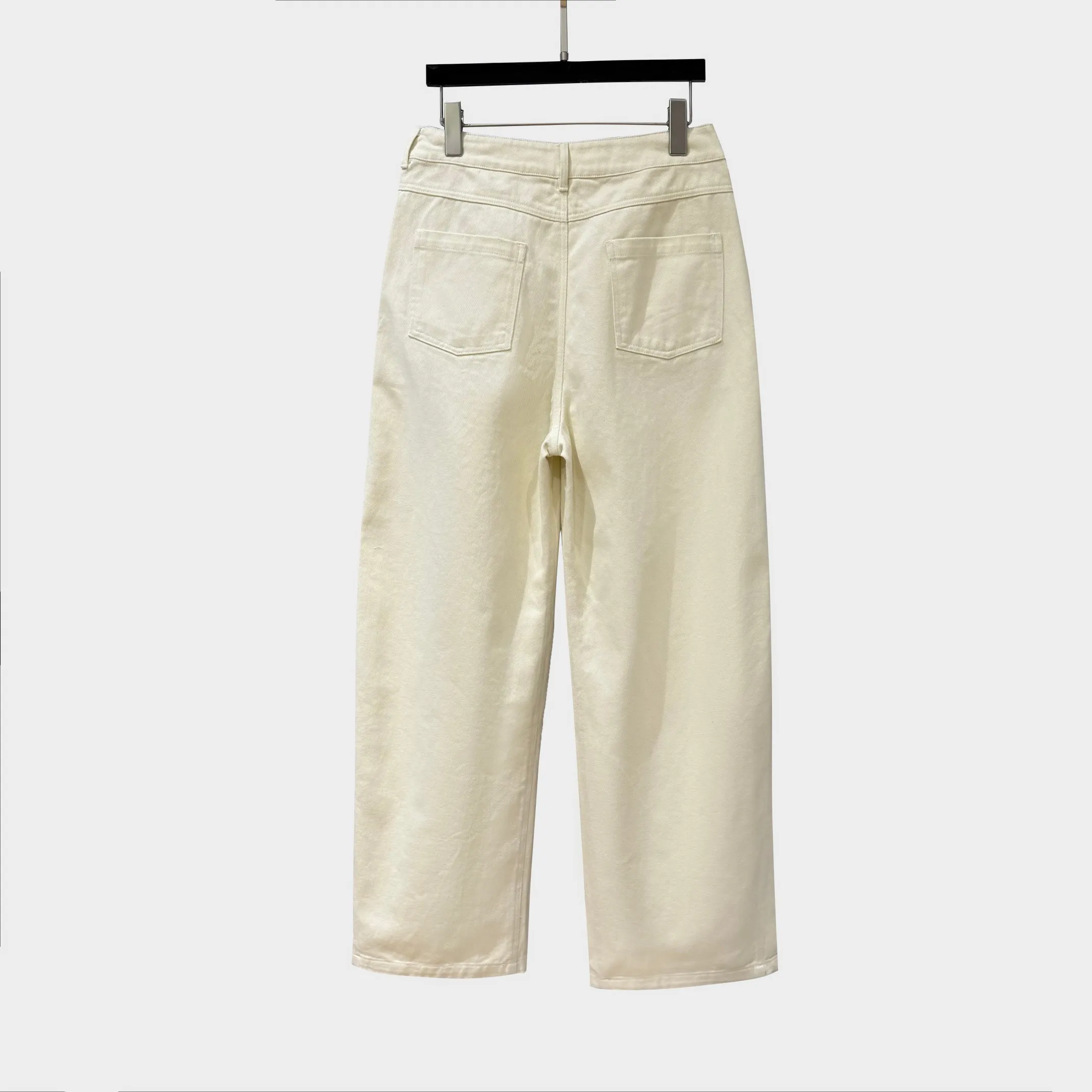 Women's Jeans Stamping High Waisted Versatile Casual Jeans for Women High Street White Pants