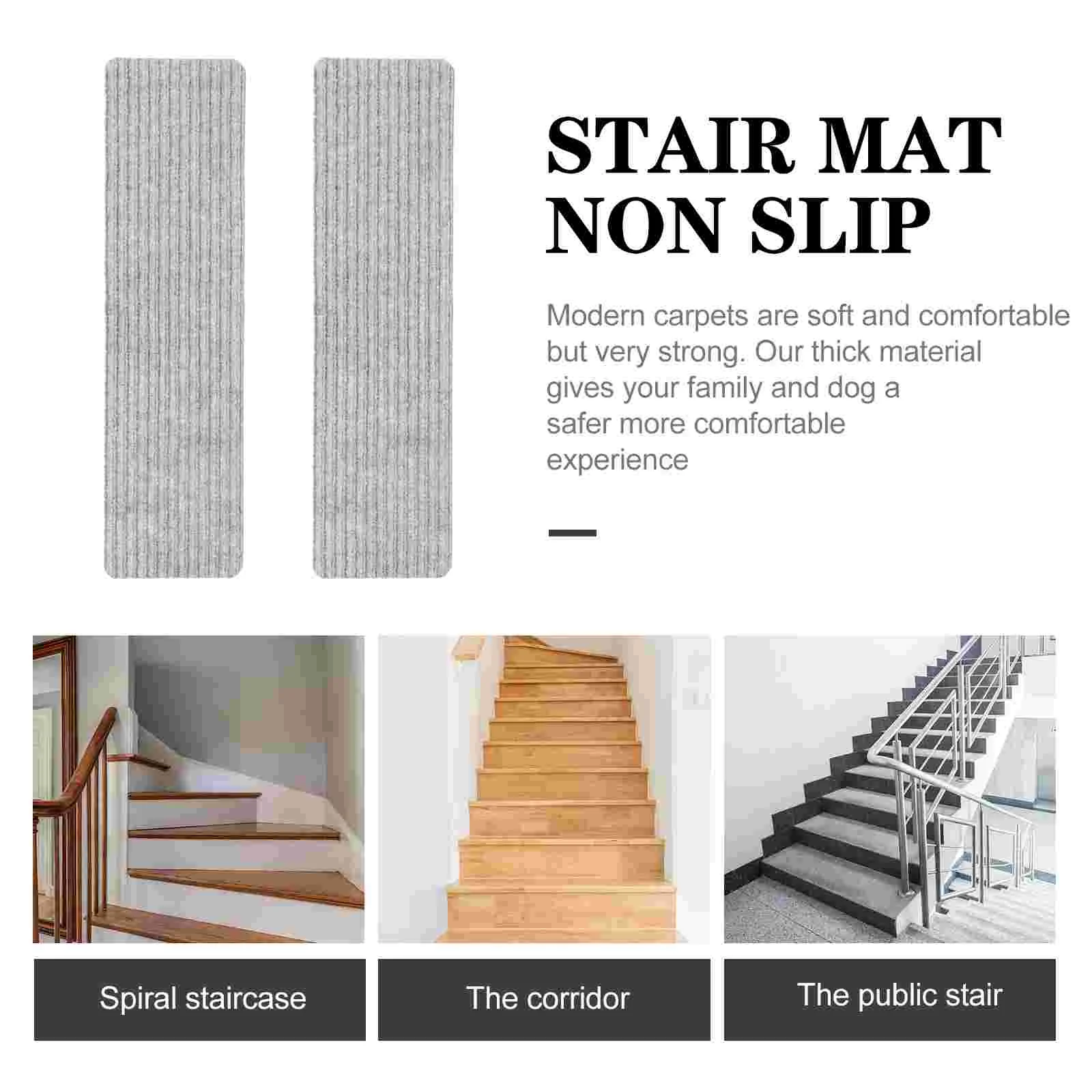 2 Pcs Anti-stepping Stair Mat Child Kids Rugs Polyester Stairs Non-slip Carpet Treads