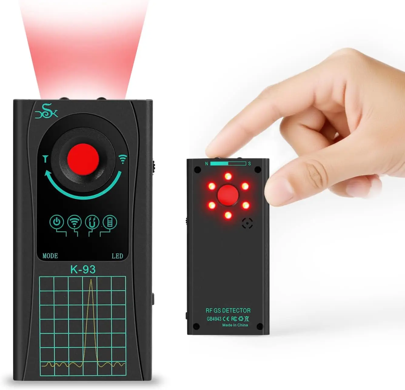 مكتشف كاميرا لا سلكية مع كاشف عدسة الكاميرا بالأشعة تحت الحمراء لتحديد المواقع المقتفي RF إشارة علة كاسحة كاشف AI أدوات مكافحة التجسس الذكية