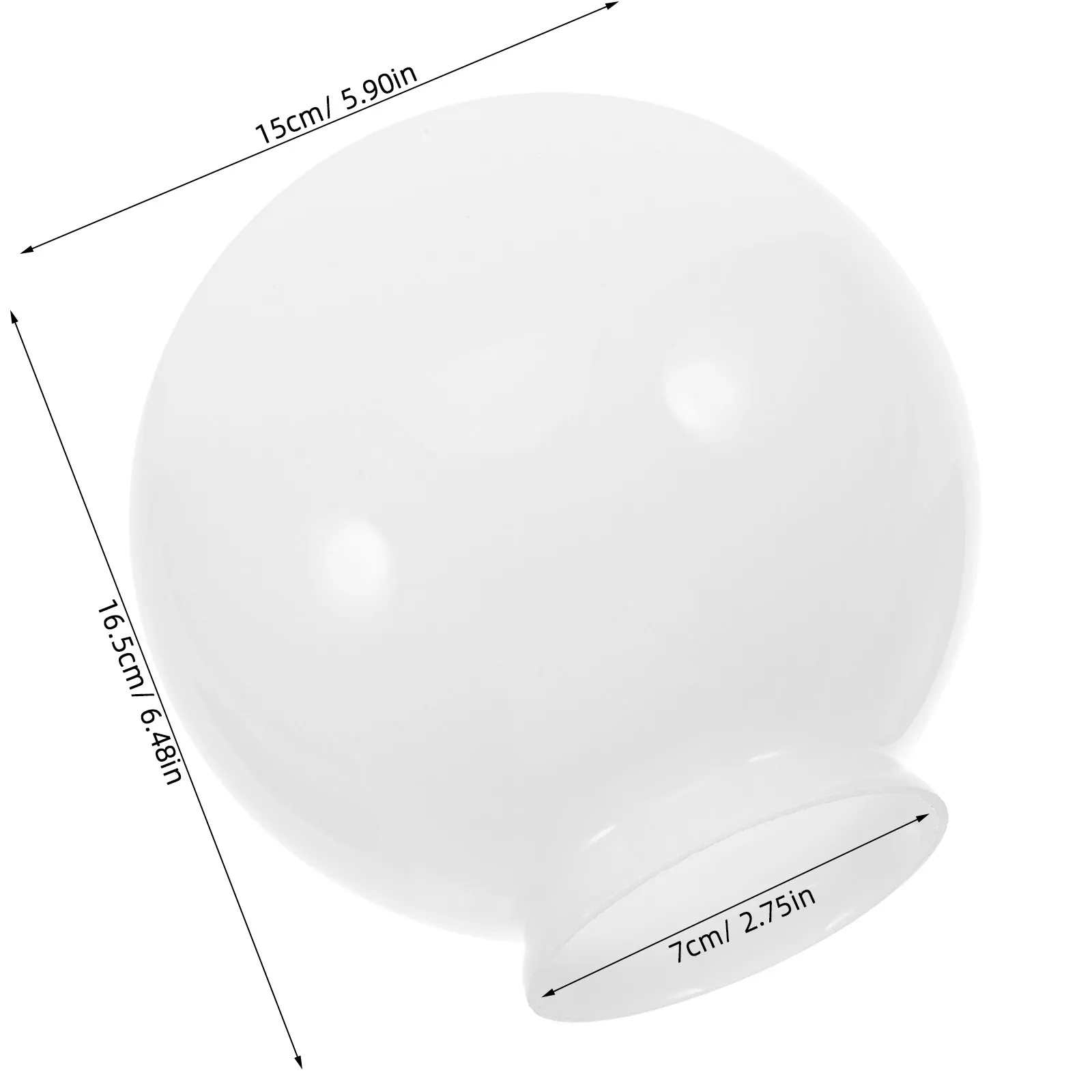Opal White Glass Globe Lampshade Ceiling Fan Light Replacement Pendant Floor Lamp Soft Light Diffuser