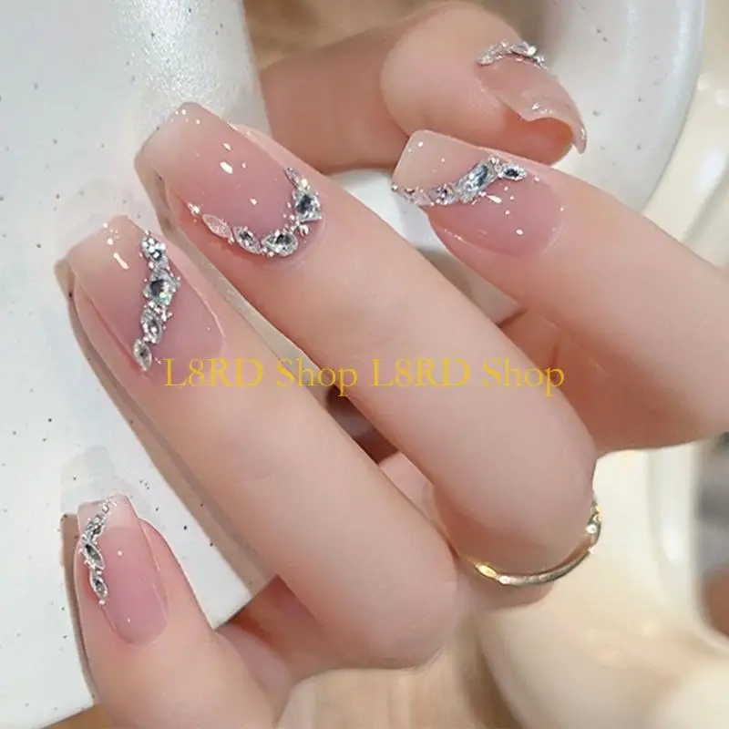 L8rd 50x pregos forma irregular Charms Crystal Rhinestones Diy Nails Decoração