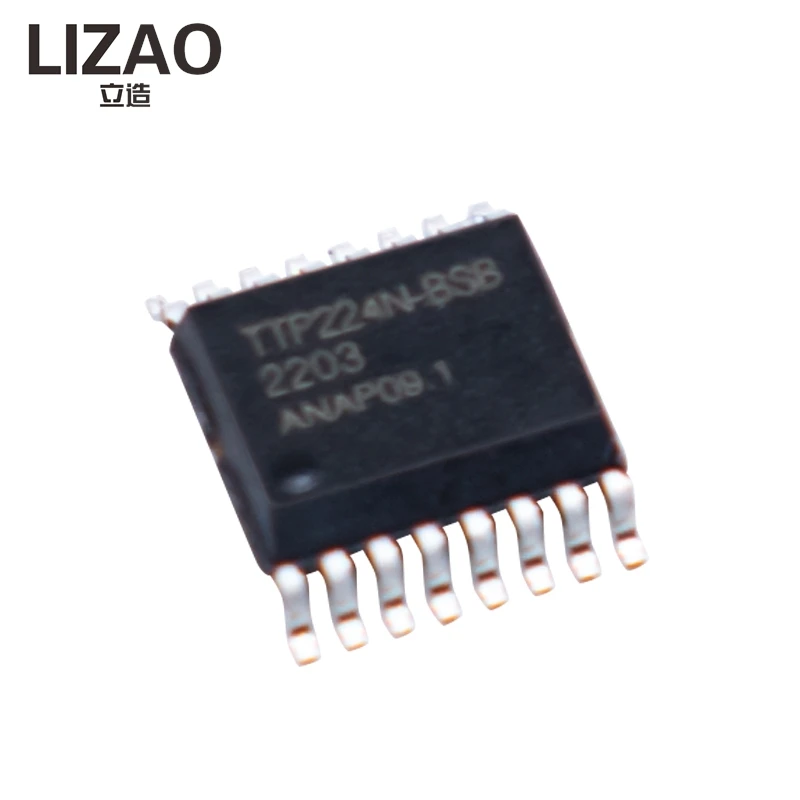 LIZAO 10Pcs TTP224 TTP224N TTP224-BSB TTP224N-BSB SSOP16 Touch Detection Sensor IC Chip for Electronic DIY Projects