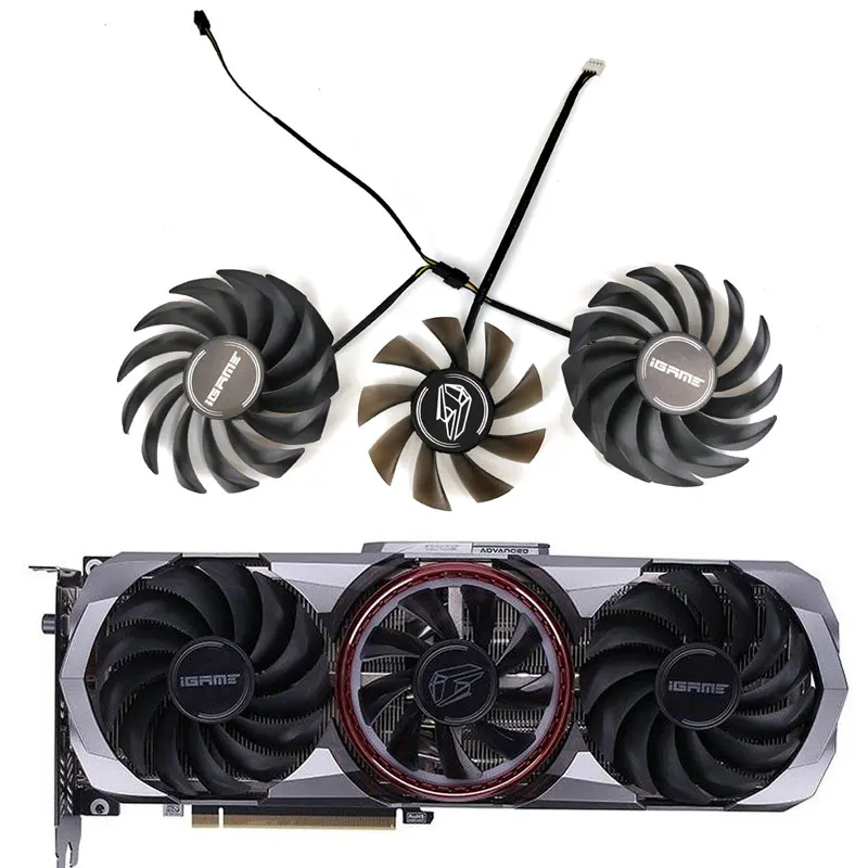 

NEW 90MM 75MM PVA080E12R 4PIN RTX3070 RTX3080 RTX3090 GPU Fan For Colorful iGame RTX 3070 3060 3080 Ti 3090 Radiator Fan