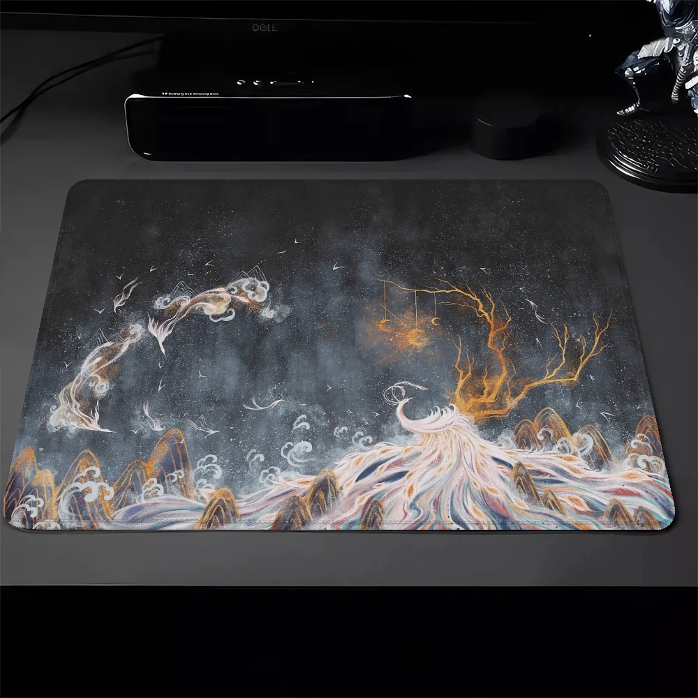 Wireless Magic Mouse Gaming Accessories Small Anime Mouse Pad Gamer Chinese Phoenix Rubber Mat Deskmat Mausepad Pad on the Table