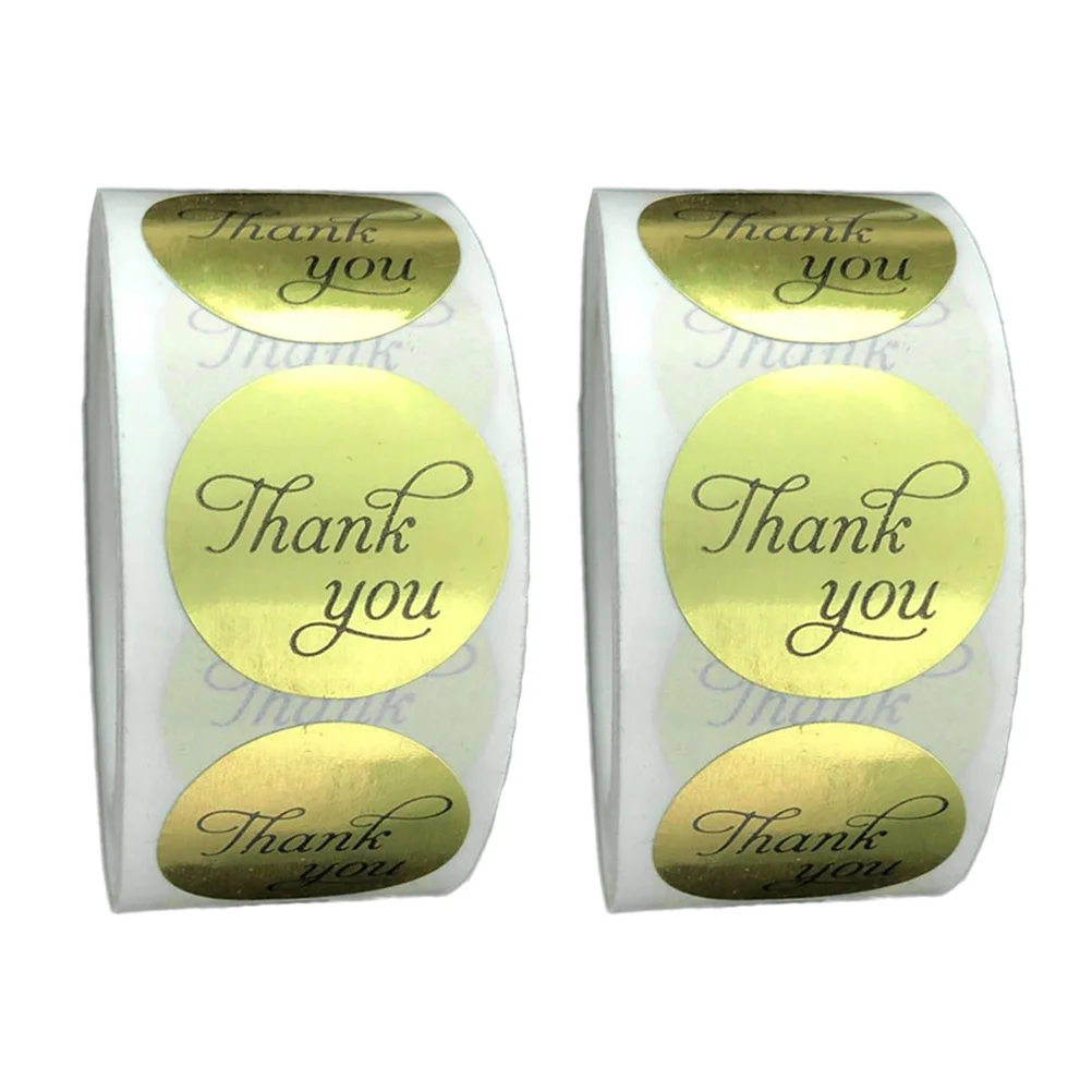 

Round Stickers Self-Adhesive Kraft Paper Thank You Label For Candy Bags Bakery Business Food Labels Decoration Sticker
