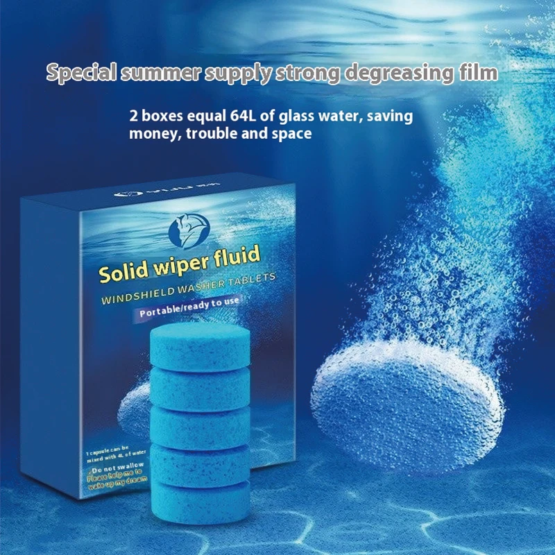 Car Glass Water Summer Effervescent Tablets To Oil Film Remove Car Windscreen Glass Cleaning Tablet for All Seasons