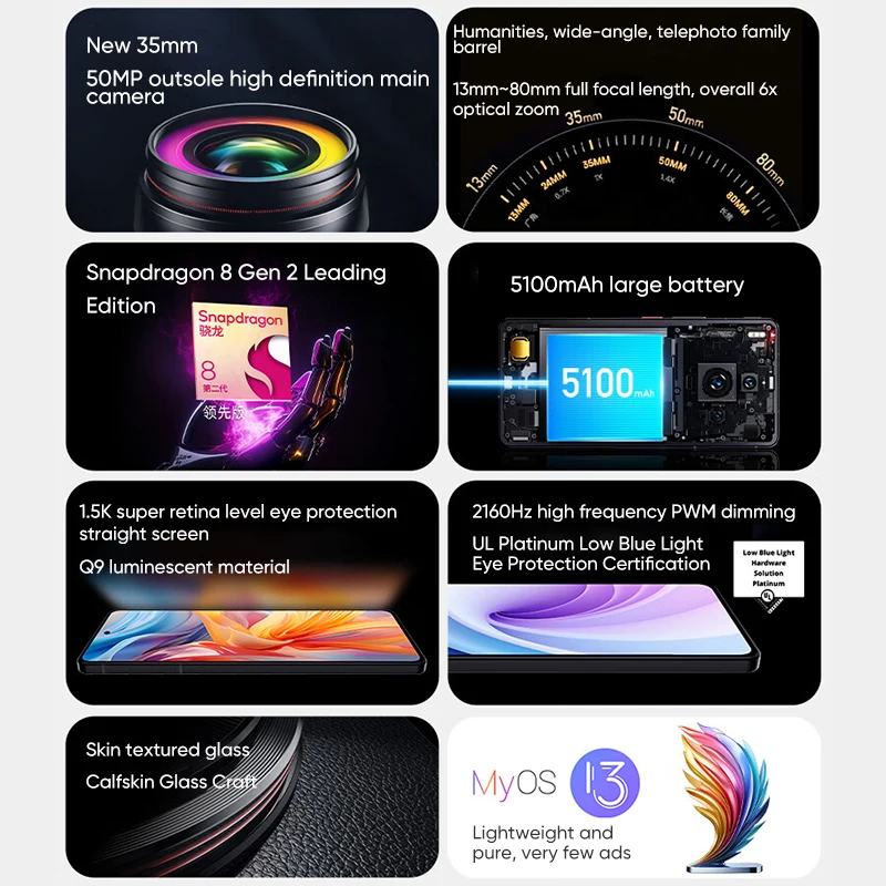 الإصدار العالمي من الهاتف الذكي Nubia Z50S Pro 5g بشاشة Amoled 120 هرتز Snapdragon 8 Gen 2 أحدث كاميرا مزدوجة 50 ميجا بكسل 80 وات شحن سريع