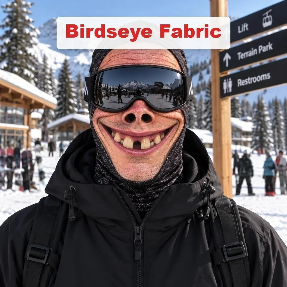 Unisex Size Funny Prank Mask Funny 3D Print Motorcycle Ski Face Mask Breathable Windproof Motorcycle Riding Mask Skiers