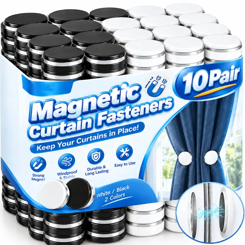 Magnetic Curtain Weights No Nail Shower Curtain Clip Drapery Waterproof Magnetic Buckle Reusable Fridge Tablecloth Magnet Button