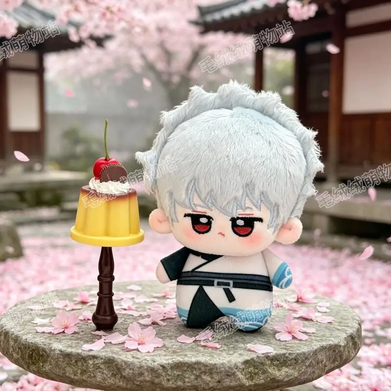 About 10Cm Gintama Kagura Sakata Gintoki A Class Cotton Filling Plump Moe Face Plush Toy Collection Dolls Boy's Birthday Gift