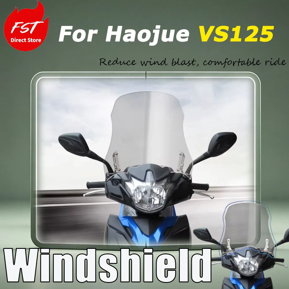 For Haojue VS125 Replacement accessories: Windshield front windscreen panel, Windshield glass adjustment frame, Glass inlet