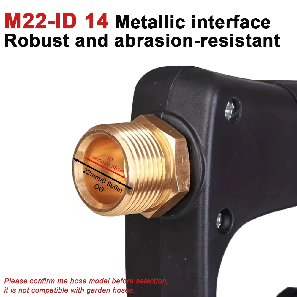 2175 رطل لكل بوصة مربعة جهاز تنظيف يعمل بالضغط العالي بندقية أزرق/أسود مقبض قصير-M22-14 موضوع اختياري 1/4 "فوهة توصيل سريع لتنظيف السيارة #5