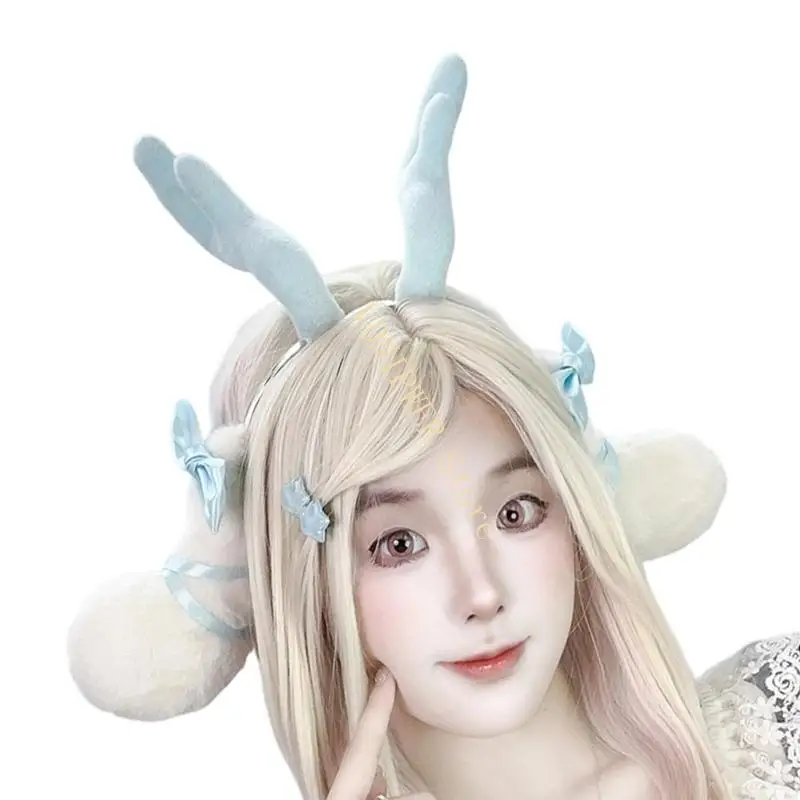 

Soft Elastic Deer Ears Hairband For Role Play Costume Accessories Photo Props D08E