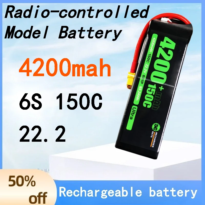 

Long Endurance 4200mAh 6S 22.2V 150C High Capacity High Rate LiPo Battery for Radio-controlled Model Battery
