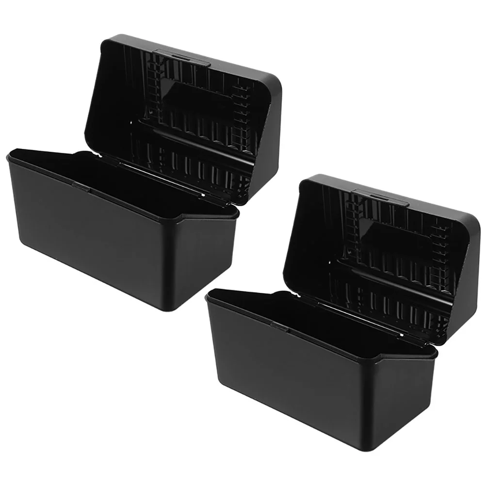 

2 Pcs Card Box Name Cards Organizer Holder Business Convenient Case Flash Storage Desk Supplies Office Container Portable