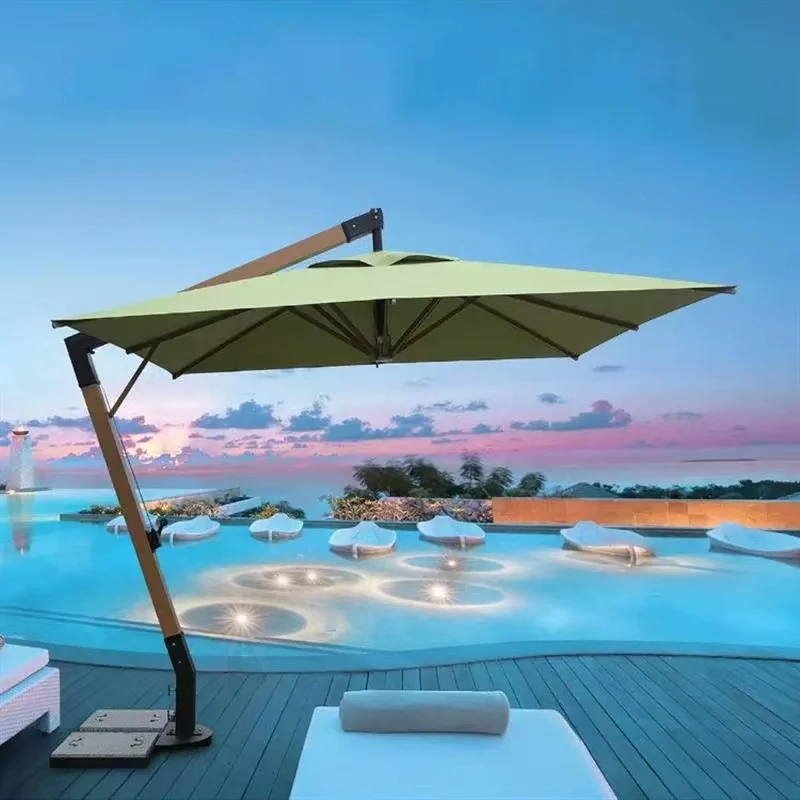 Modern Large Customizable Outdoor Sun Umbrella with Waterproof Polyester for Beach Patio Garden Courtyard Hotel & Park Use