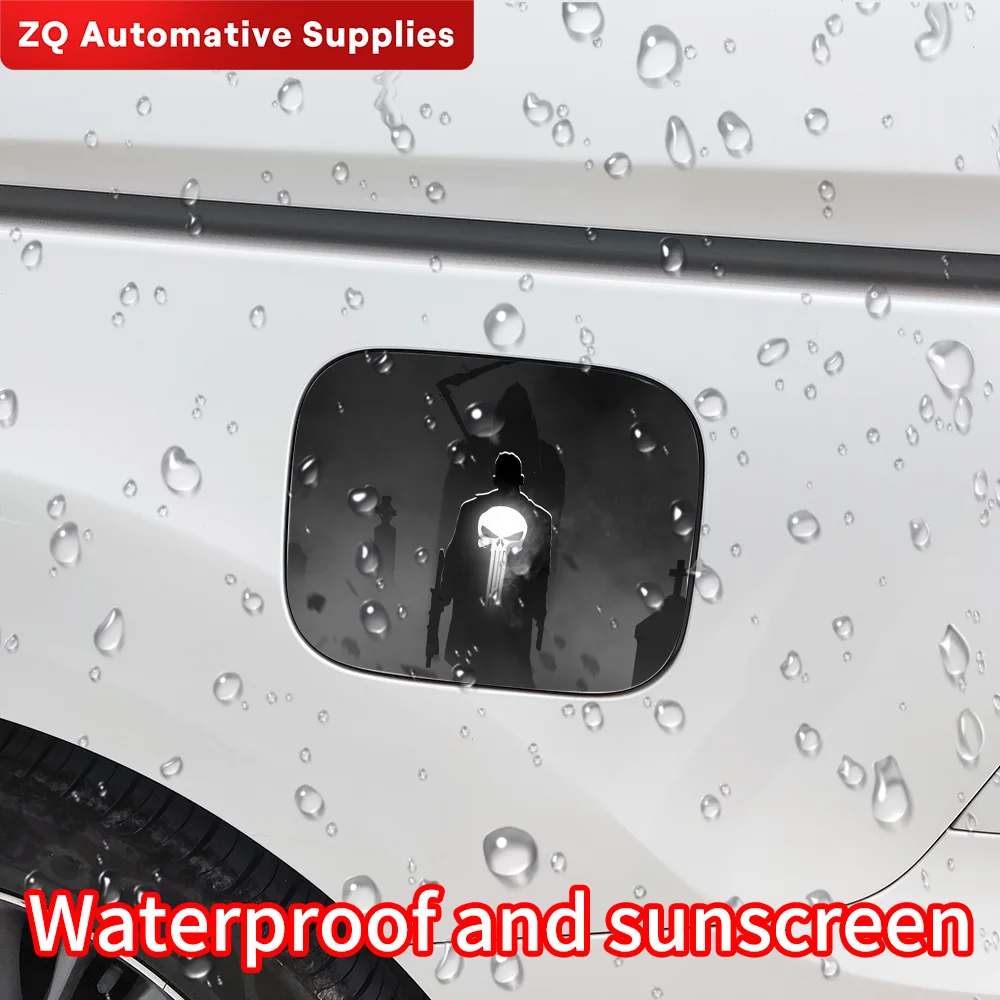 Punisher Skull Car Stickers Car Fuel Tank Cap Sticker Decoration Trim Cover Waterproof Sunscreen Vinyl Decal Accessories