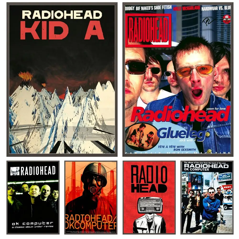 band Radiohead Poster Poster HD Waterproof Self Adhesive Wall Art Print Decor for Bedroom Living Room Gift